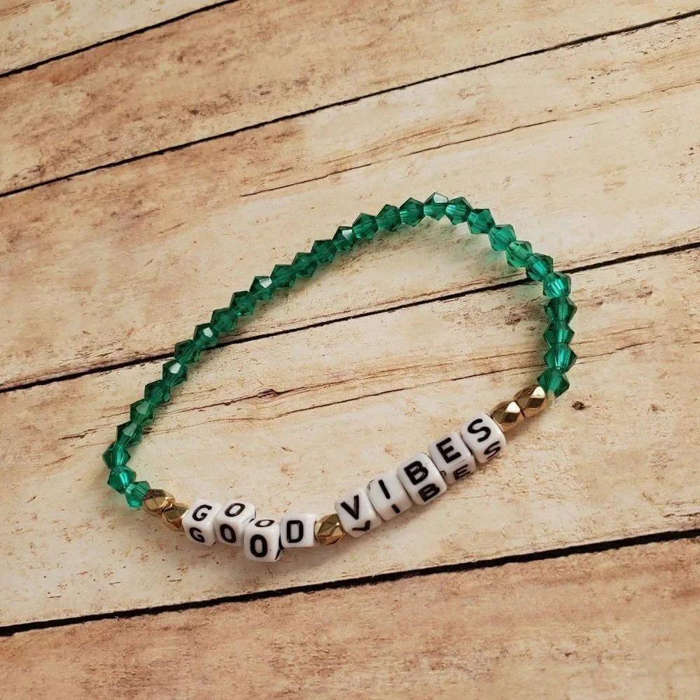 Good Vibes Beaded Stretch Bracelet